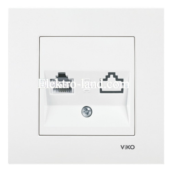 Розетка компьютерная одинарная белая VIKO  KARRE  90960032